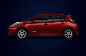 Nissan Leaf in Red