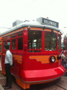 Red Car Trolly At Disney's California Adventure