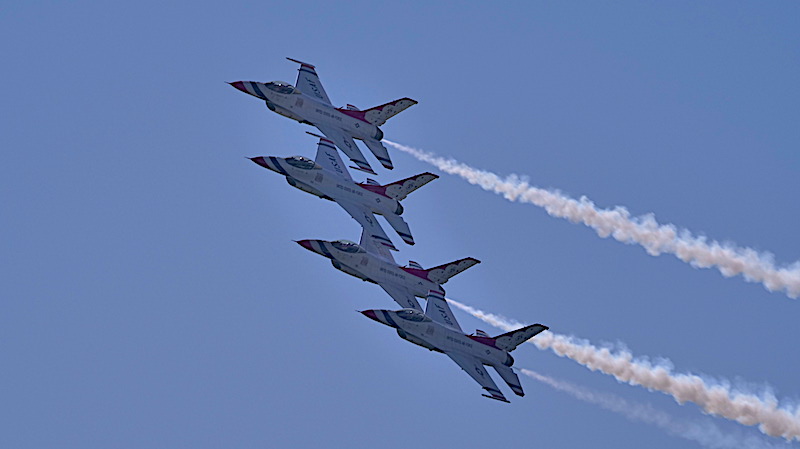 Pacific Airshow Thunderbirds over Huntington Beach (2019 file photo), photo by Scott Bourquin