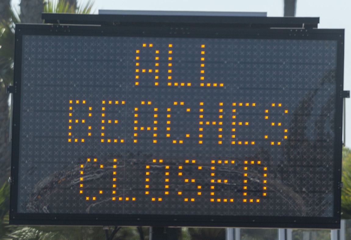 Beaches Closed in OC Sign