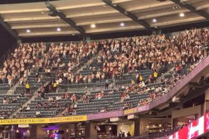 Shirtless Protestors and LA Angels Game