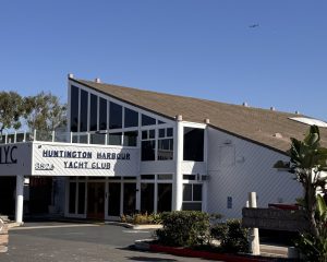 Huntington Harbour Yacht Club with its new paint and exterior signs