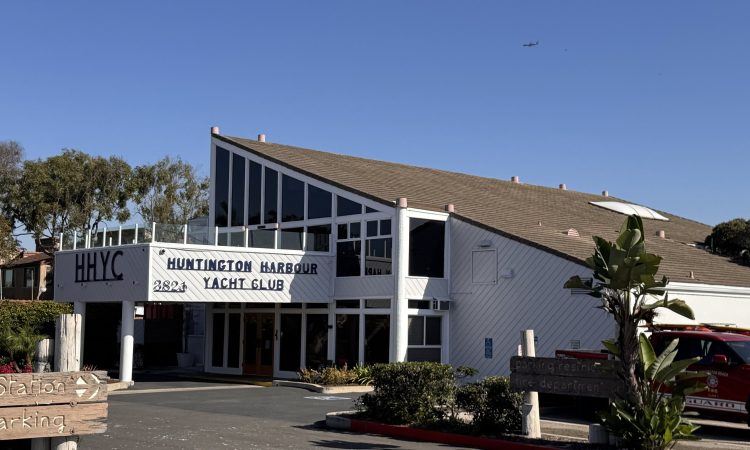 Huntington Harbour Yacht Club with its new paint and exterior signs